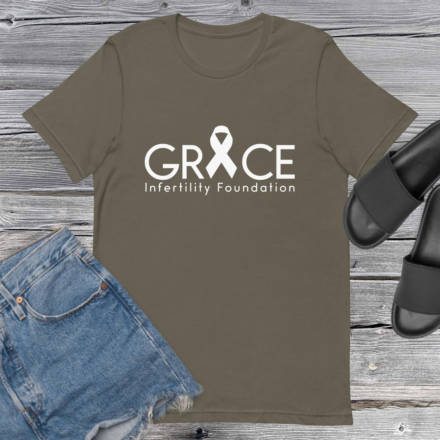 Unisex Grace Infertility White Logo T-Shirt