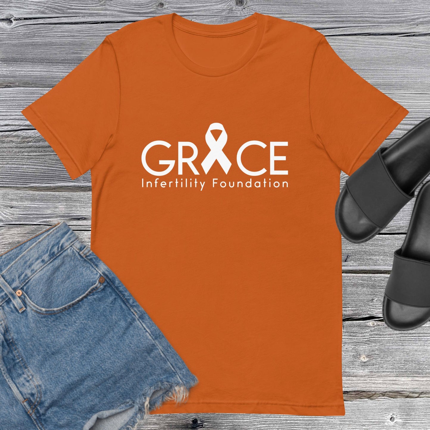 Unisex Grace Infertility White Logo T-Shirt