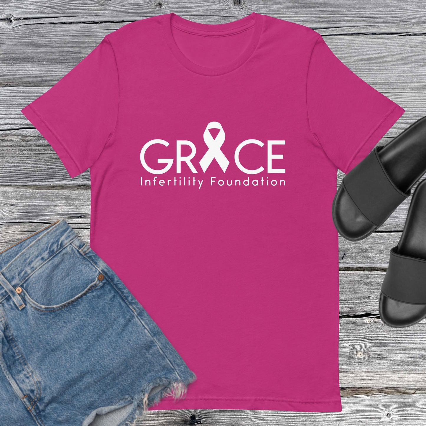 Unisex Grace Infertility White Logo T-Shirt