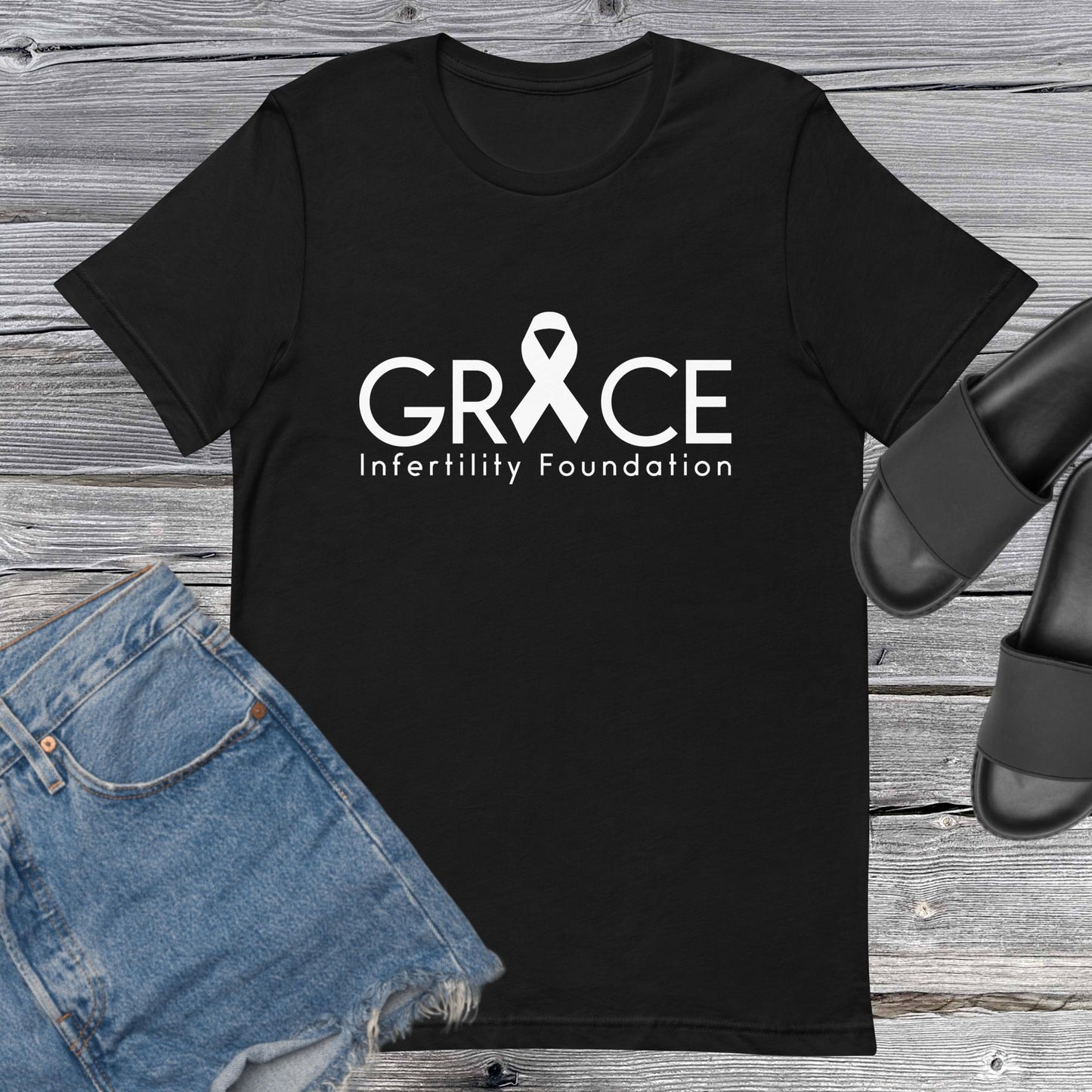 Unisex Grace Infertility White Logo T-Shirt