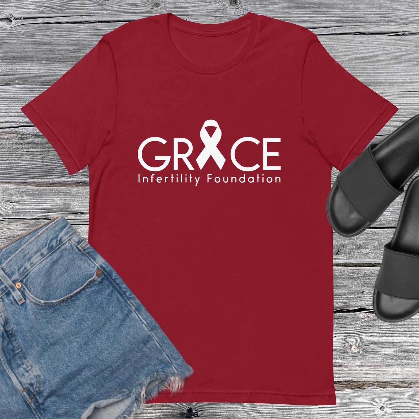 Unisex Grace Infertility White Logo T-Shirt