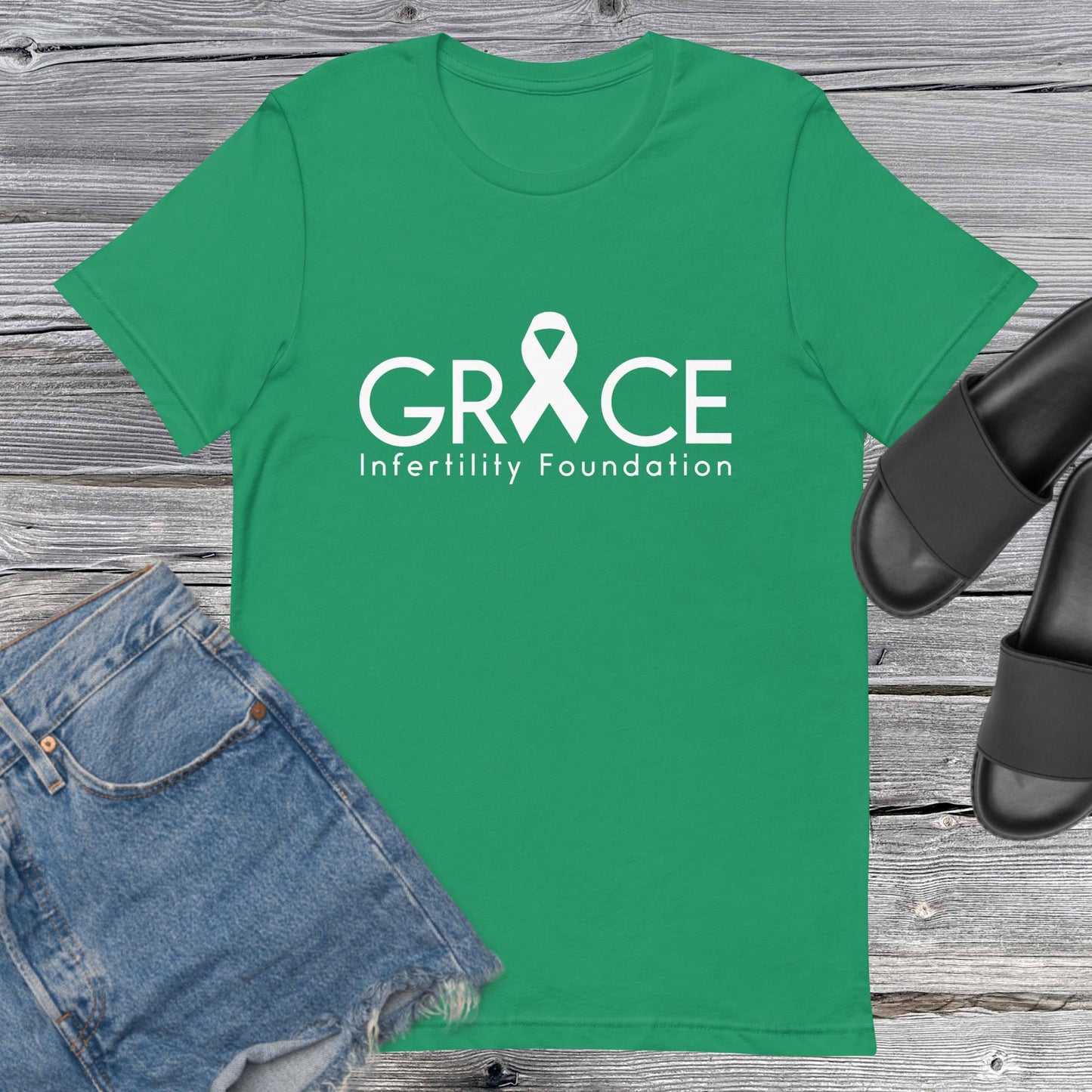 Unisex Grace Infertility White Logo T-Shirt