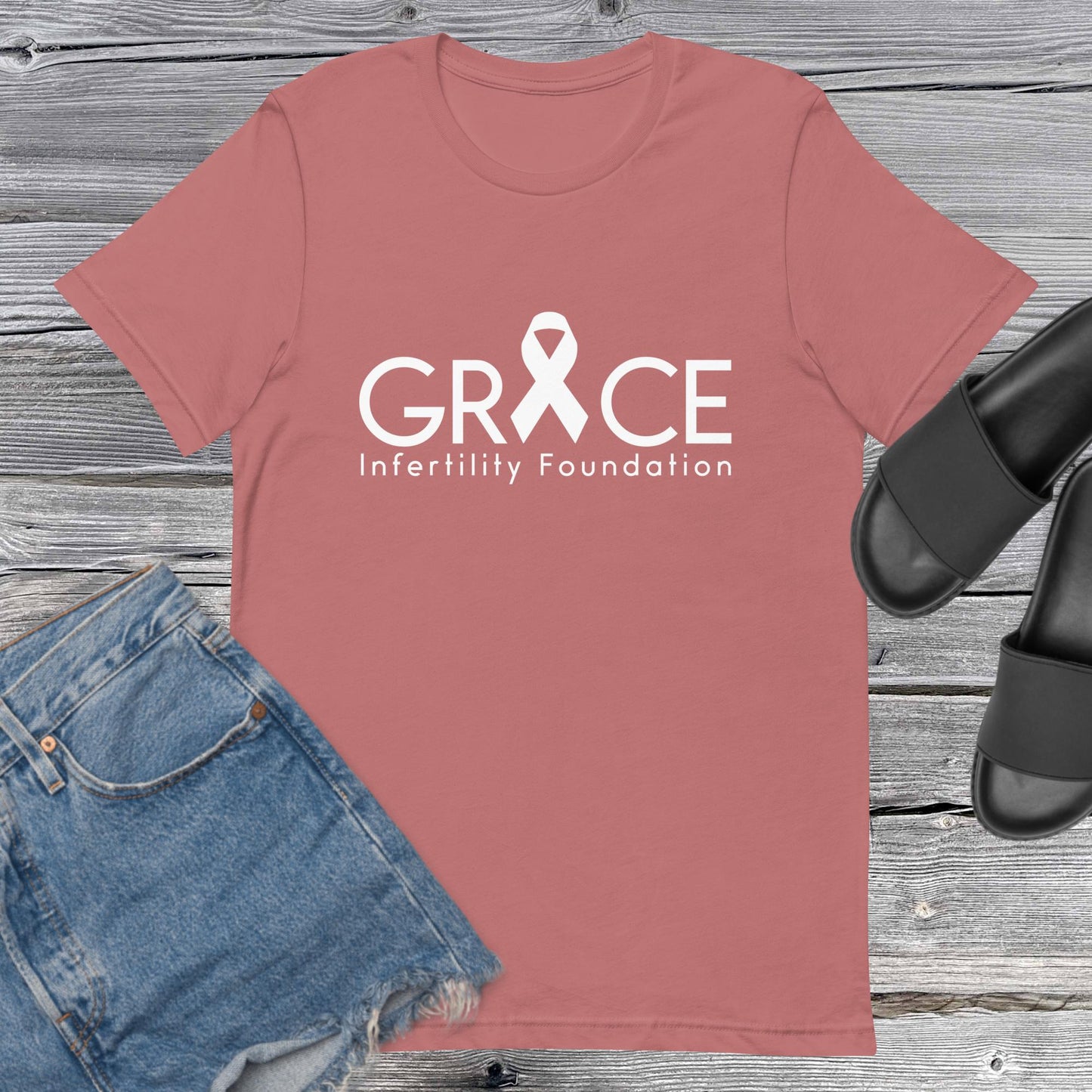 Unisex Grace Infertility White Logo T-Shirt