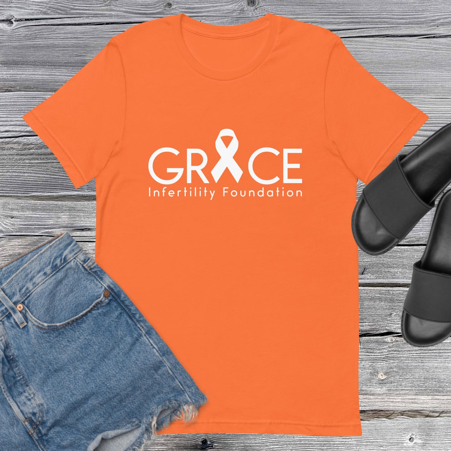 Unisex Grace Infertility White Logo T-Shirt