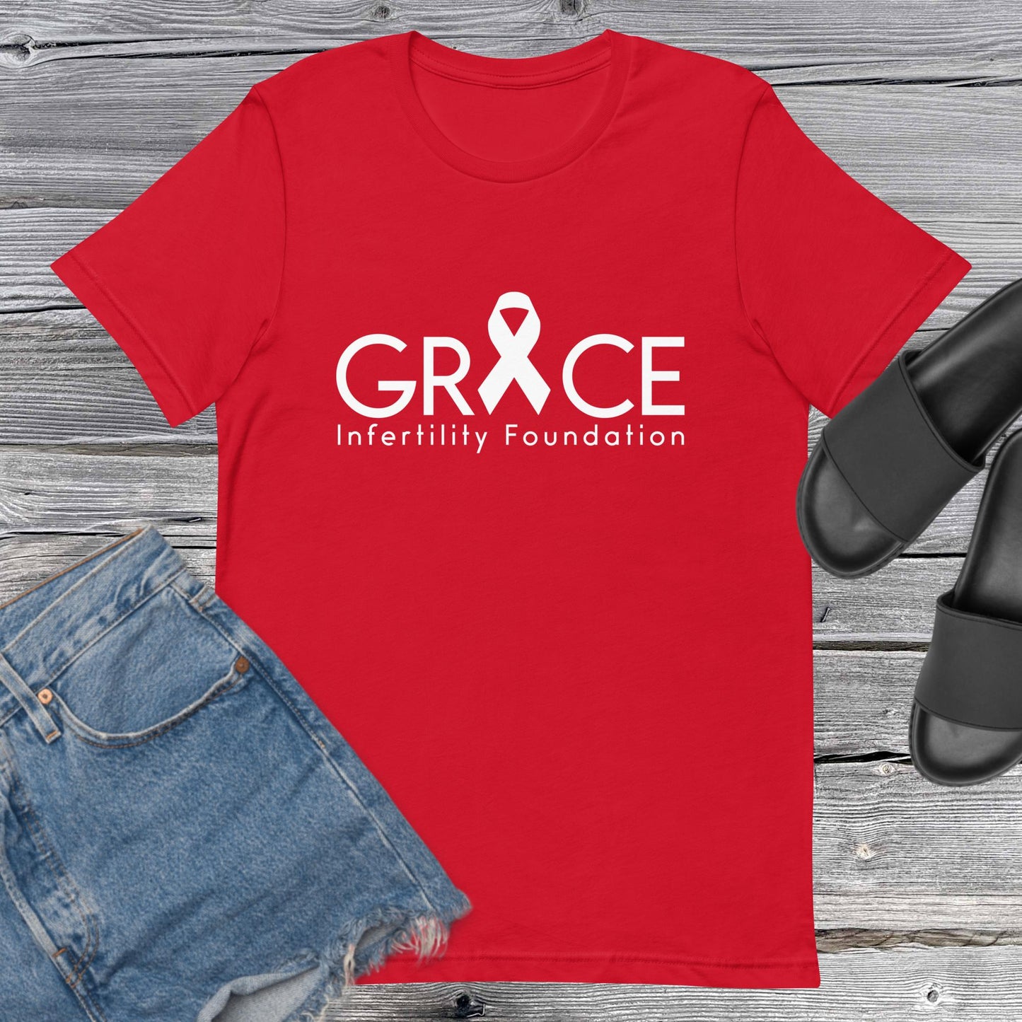 Unisex Grace Infertility White Logo T-Shirt